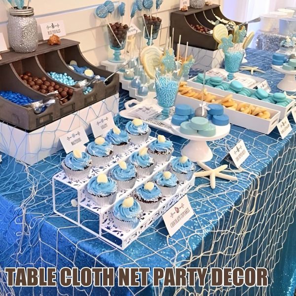 2 Pack Fish Net Decorations for Party,Natural Cotton Hawaiian Party Fishing Net Decorative, Nautical Themed Cotton Fishnet Under The Sea Pirate Party Ocean Beach Decor - Image 5