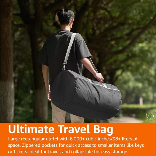 100L Nylon Duffel Bag with Multiple Zippered Pockets, Lightweight yet Durable, 50-Pound Weight Capacity, Black, 32.4 x 16.9 x 16.9 inches - Image 6