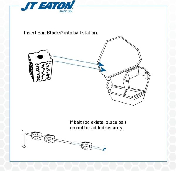 JT Eaton 709-PN Bait Block Anticoagulant Rodenticide, Peanut Butter Flavor, for Mice and Rats (9 lb Pail of 144) - Image 2